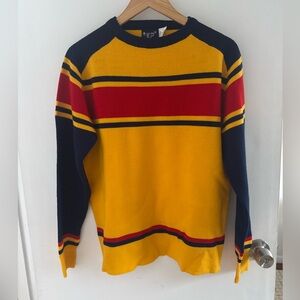 Men’s Vintage 80s Colorful Striped Sweater Size M